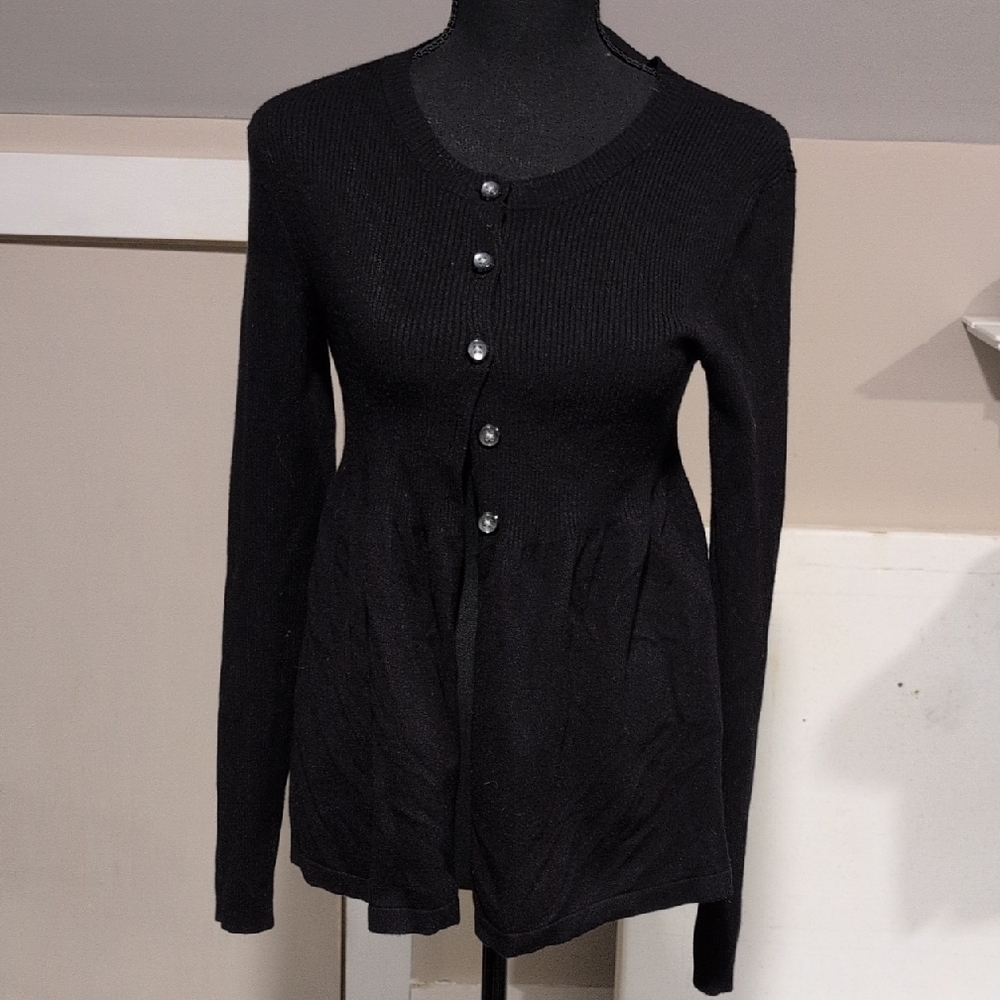 Apt. 9 Women's Black Button-Up Cardigan